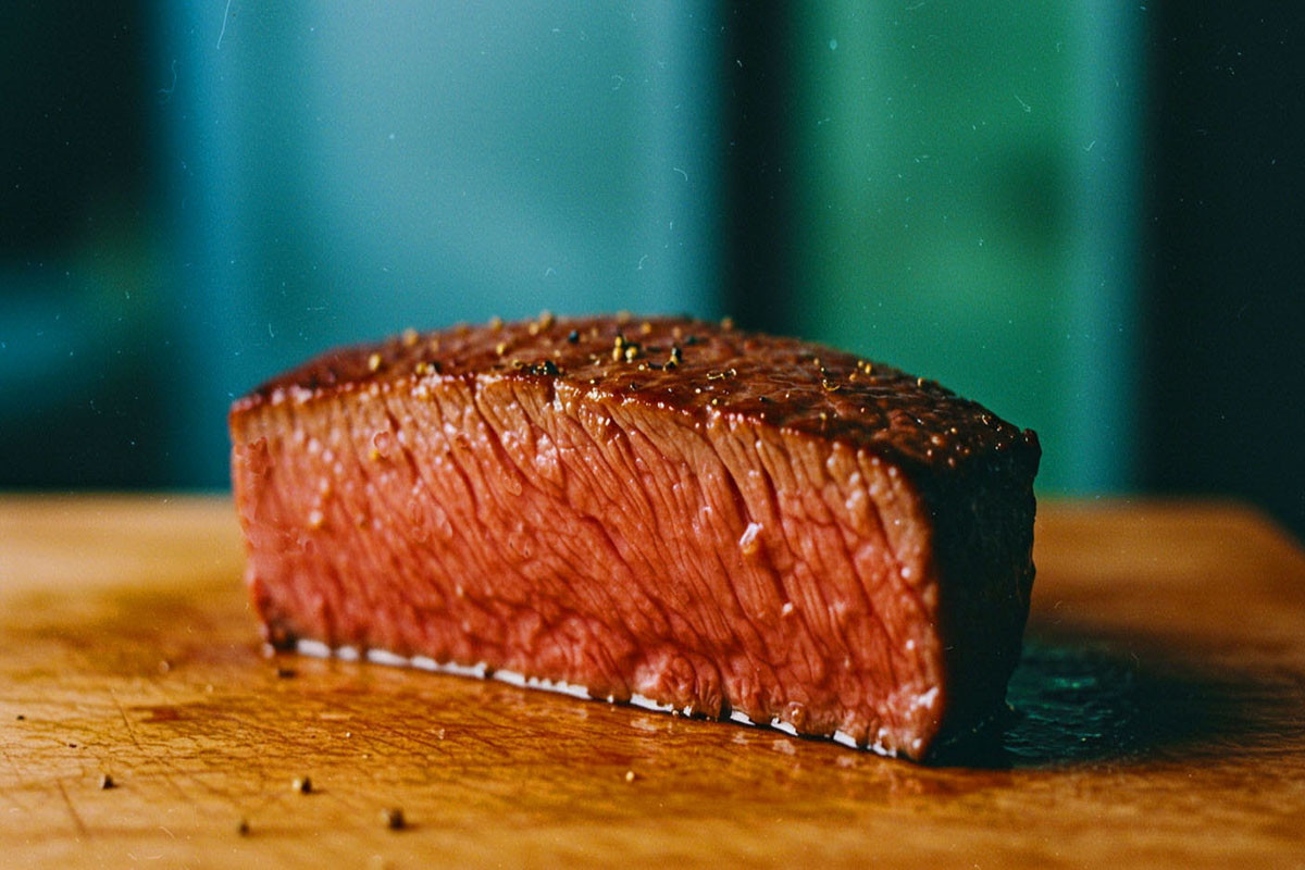 cooked sous vide steak