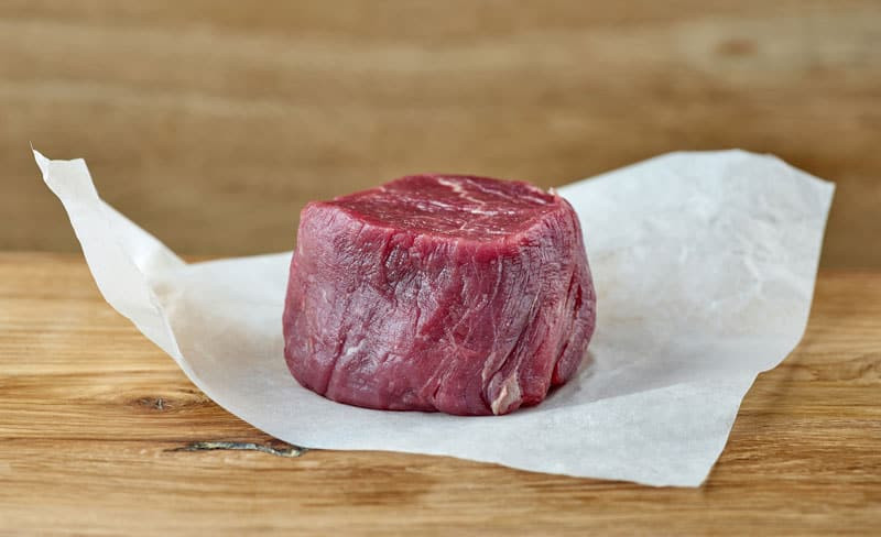 Raw organic filet mignon steak