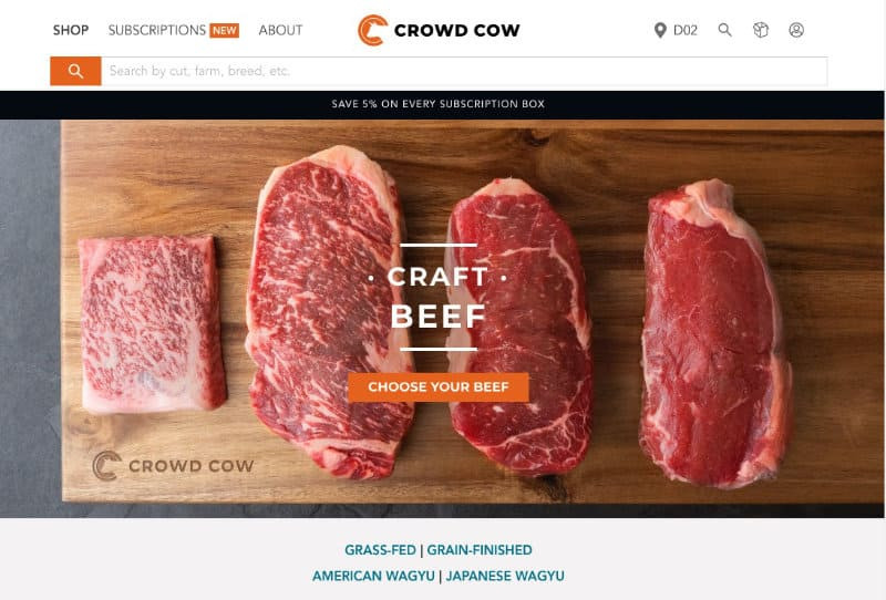 Crowd Cow steaks online